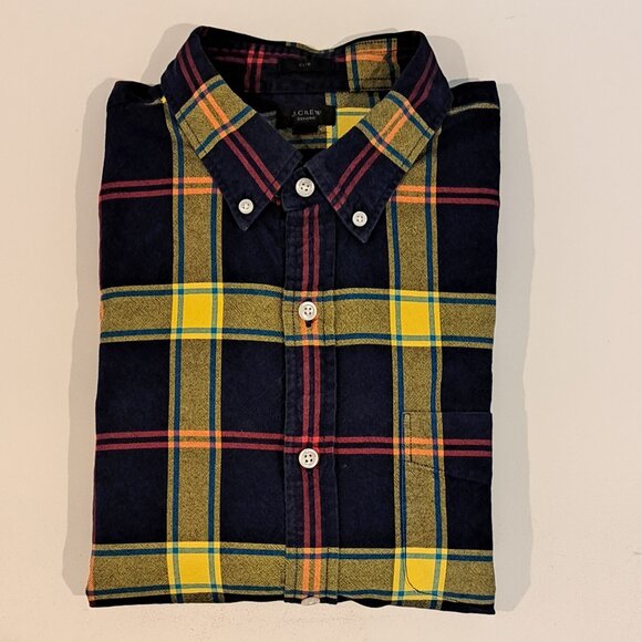 J. Crew Men's Large Long Sleeve Button Down Slim Fit Plaid Oxford Style #03034 - Picture 6 of 13